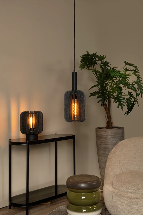 Lucide RAFAL - Table lamp - Ø 23 cm - 1xE27 - Grey - atmosphere 1